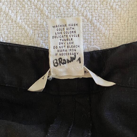 Max Studio 100% Linen Mid Rise Straight‎ Leg Pant Black Size 6 - Picture 9 of 9